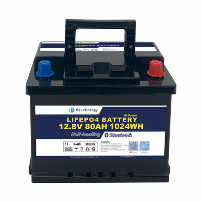 kopen Lichtgewicht ontwerp gemakkelijk te installeren 3000 cycli 12V80Ah LiFePo4 batterij voor boot online manufacture