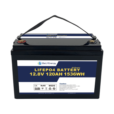Oplaadbare Lifepo batterij 12v 120ah 1536 Wh licht gewicht voor RV camper