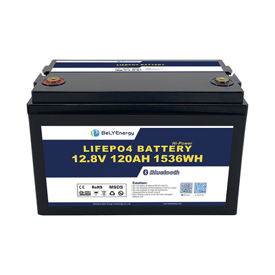 Laag zelfontlading 3000 cycli Zonne-lithiumbatterie met ABS-hoes 12.8V120Ah