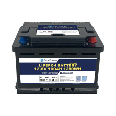 RV LiFePO4 batterij voor energieopslag 12V 100AH met BT en zelfverwarming
