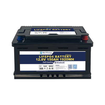 IP65 waterdicht hoog vermogen lichtgewicht H8 DIN 12V150Ah LiFePo4 batterij voor camper