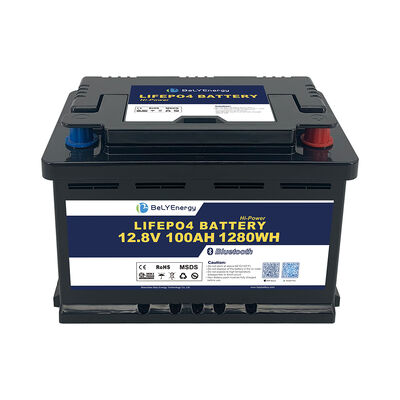 12V 100Ah LiFePO4 batterij met UL1642 UN38.3 certificering en H6 DIN hoes