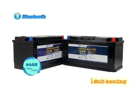 12V 80Ah die BT4.0 Marine Lithium Battery Camping Car-het Lithium van het Ijzerfosfaat verwarmen